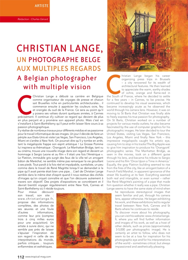 Christian L. Lange - Magazine Tropical 2014